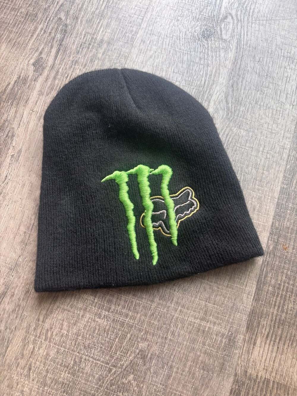 Fox Racing x Monster Energy Embroidered Black Knit Beanie